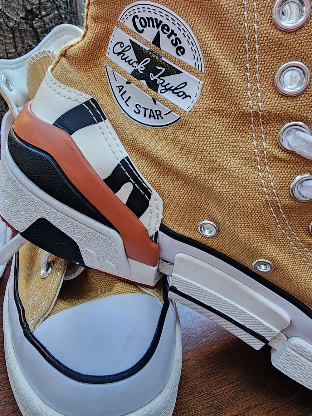 Converse CPX70 Chuck Taylor High Top Sneakers Zinc Yellow Zebra Colorblock 8.5
